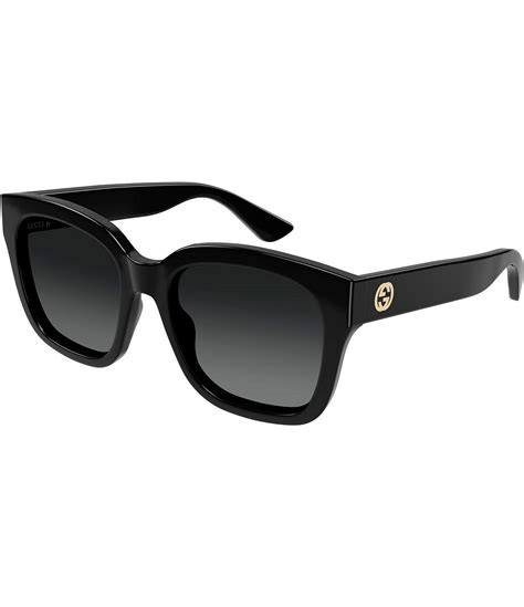 gucci black rectangular glasses|Gucci minimal 54mm square sunglasses.